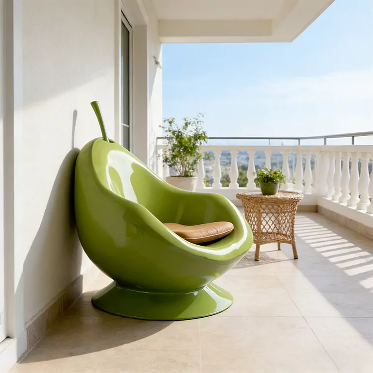 Modern Pear Shaped FRP Accent Chair