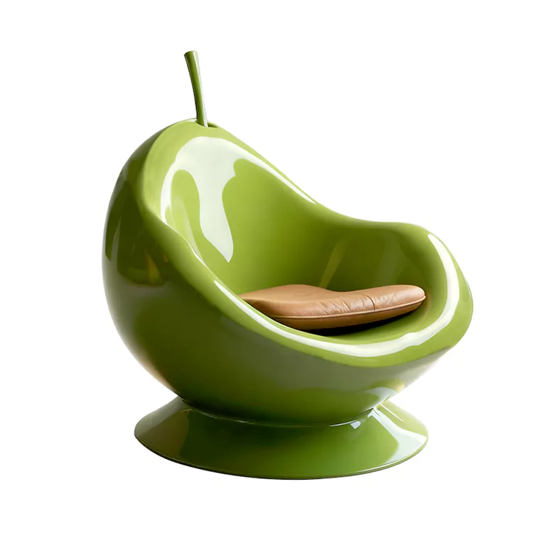 Modern Pear Shaped FRP Accent Chair